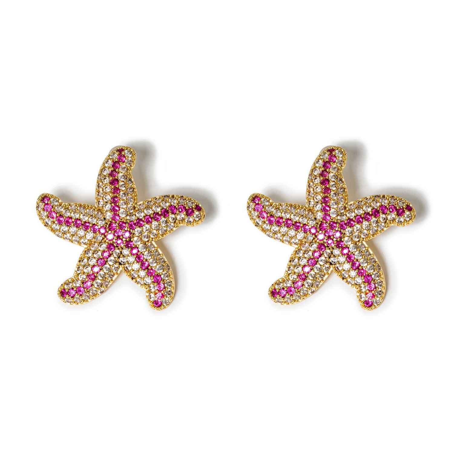 Starfish Earrings In Pink