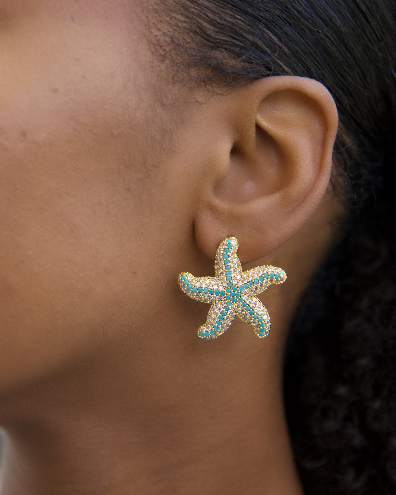 Starfish Earrings In Turquoise