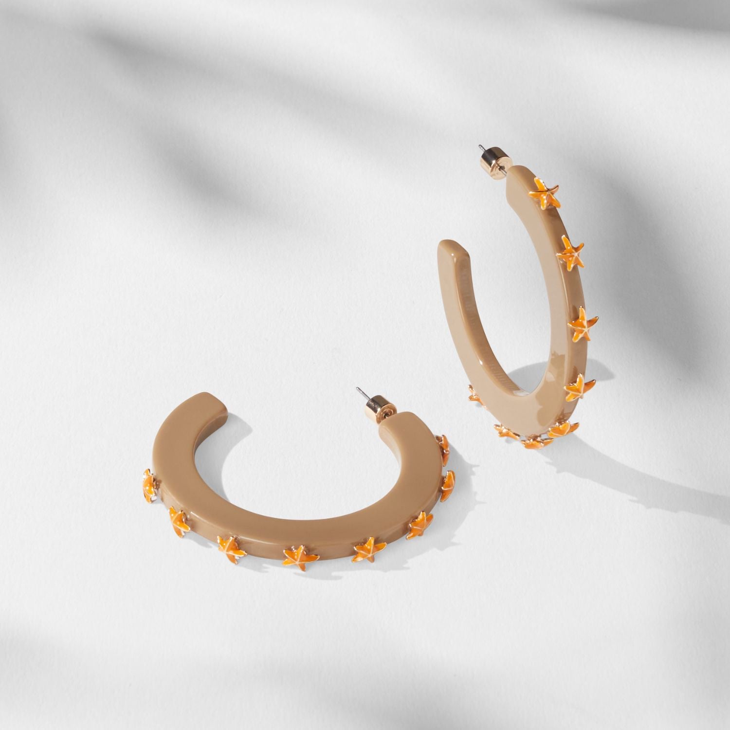 Starfish Large Jewel Hoop - Golden Sand