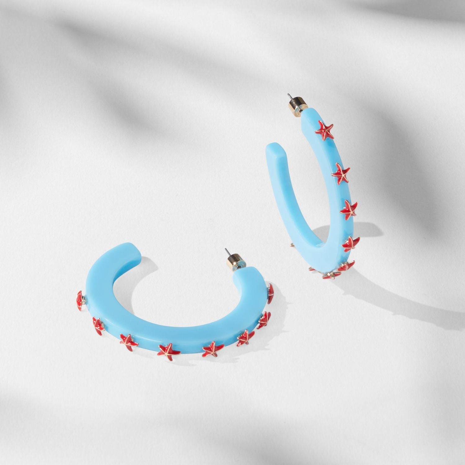 Starfish Small Jewel Hoop - Blue