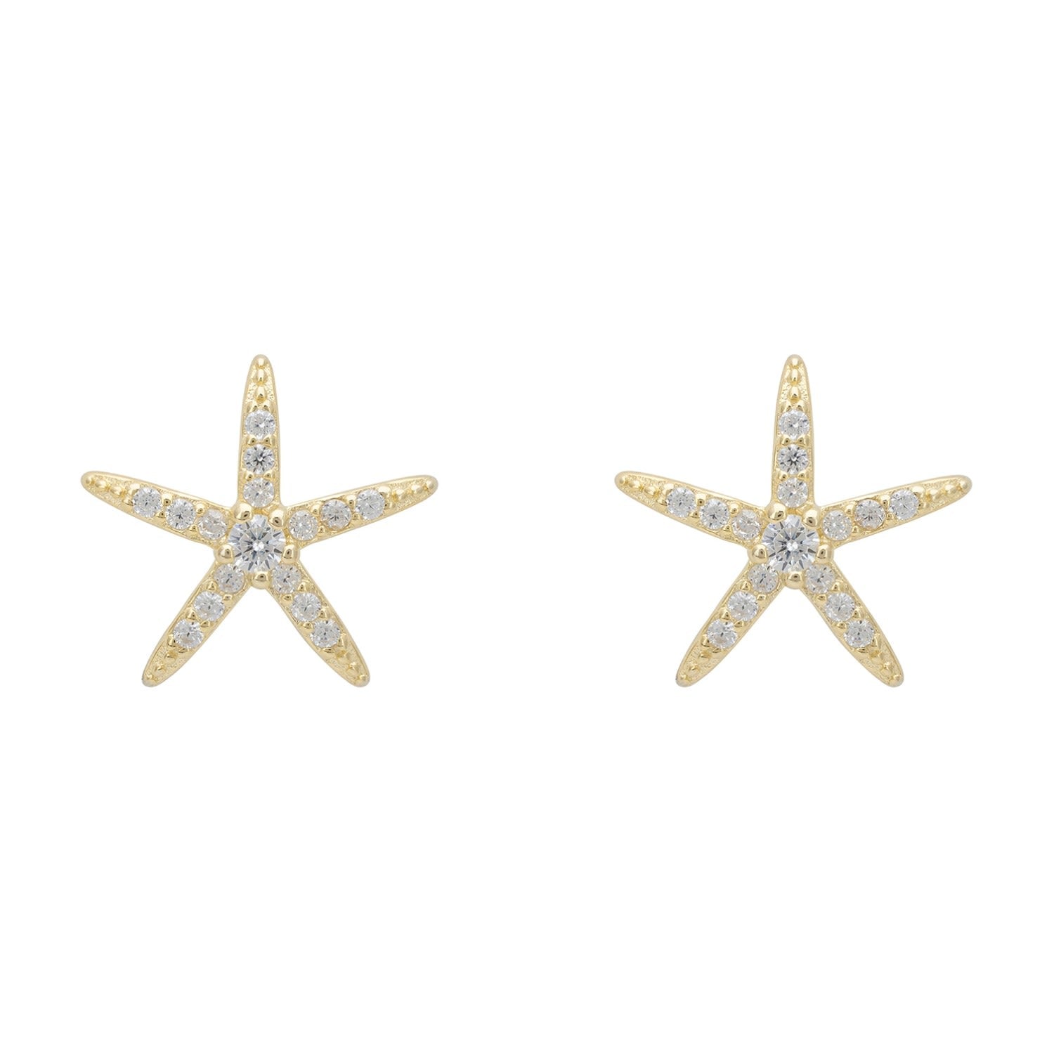 Starfish Stud Earrings Gold