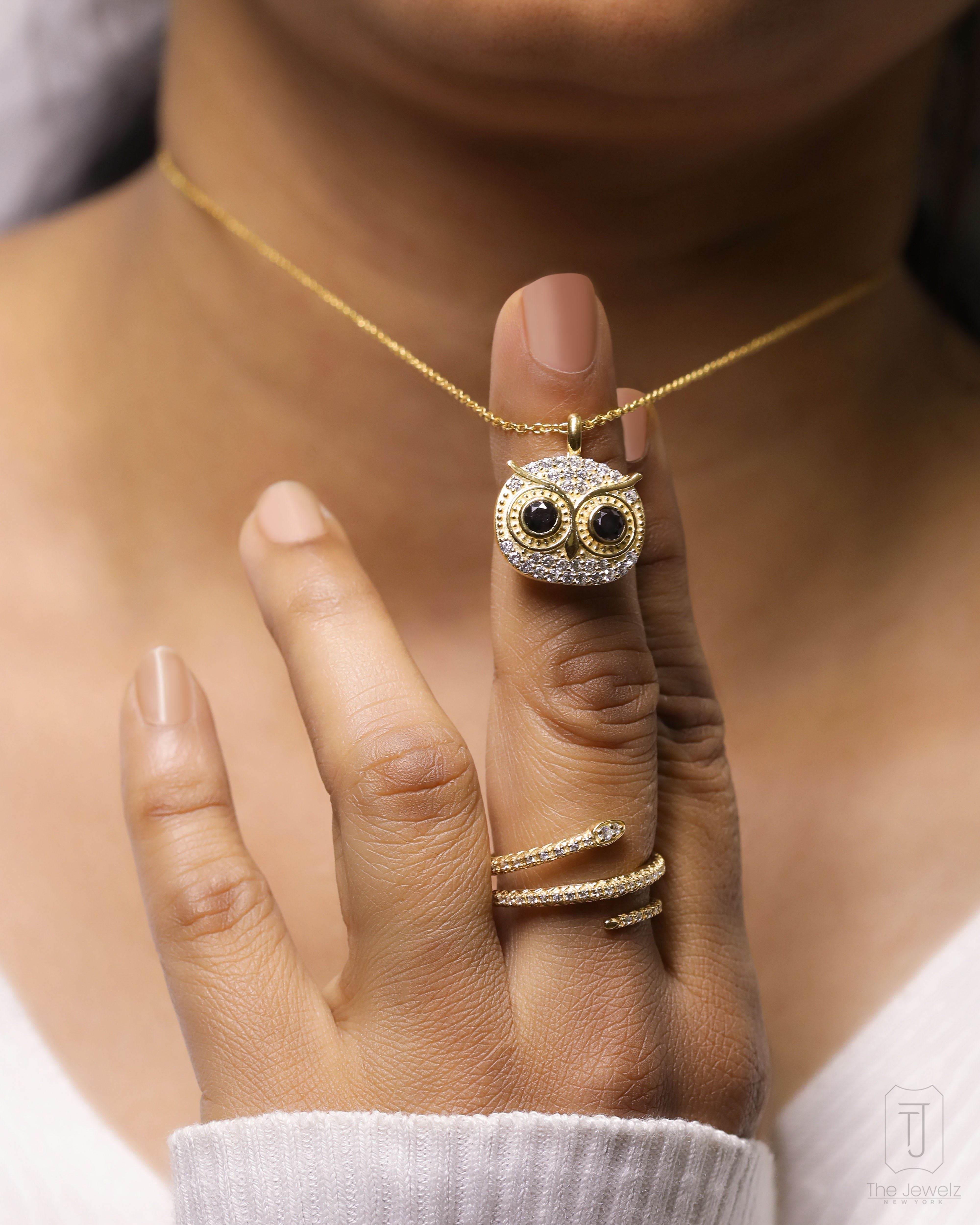 Starhoot Owl Necklace In Gold Plated Silver