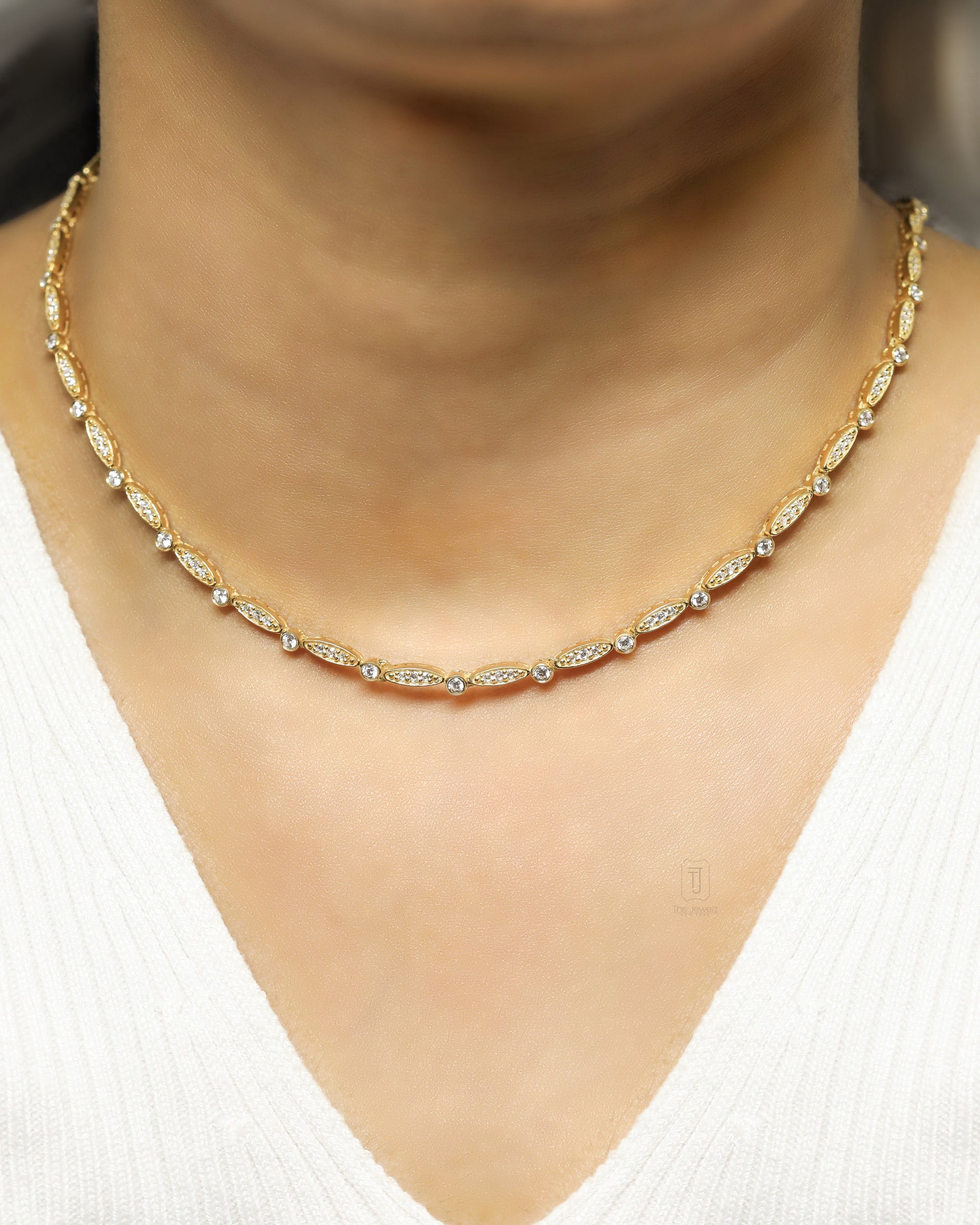 Starlet Tennis Necklace In 925 Sterling Silver