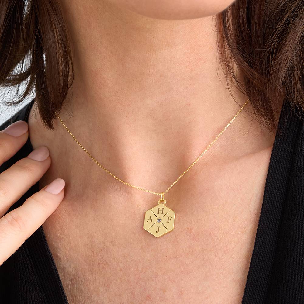 Stars & Back Small Initial Necklace in Yellow Gold - Nicky Hilton Collection