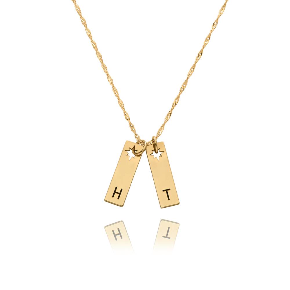 Starlit Initial Pendant Necklace in 14K Yellow Gold
