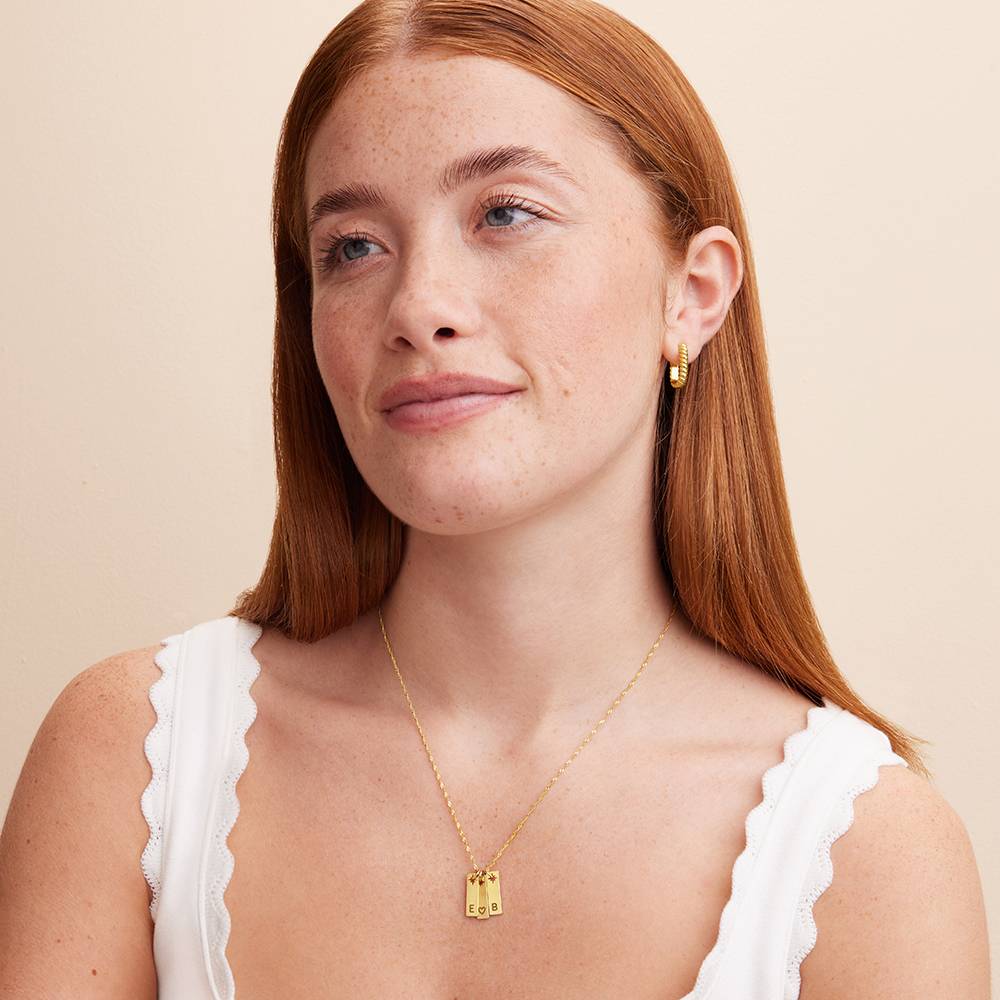 Starlit Initial Pendant Necklace in 14K Yellow Gold