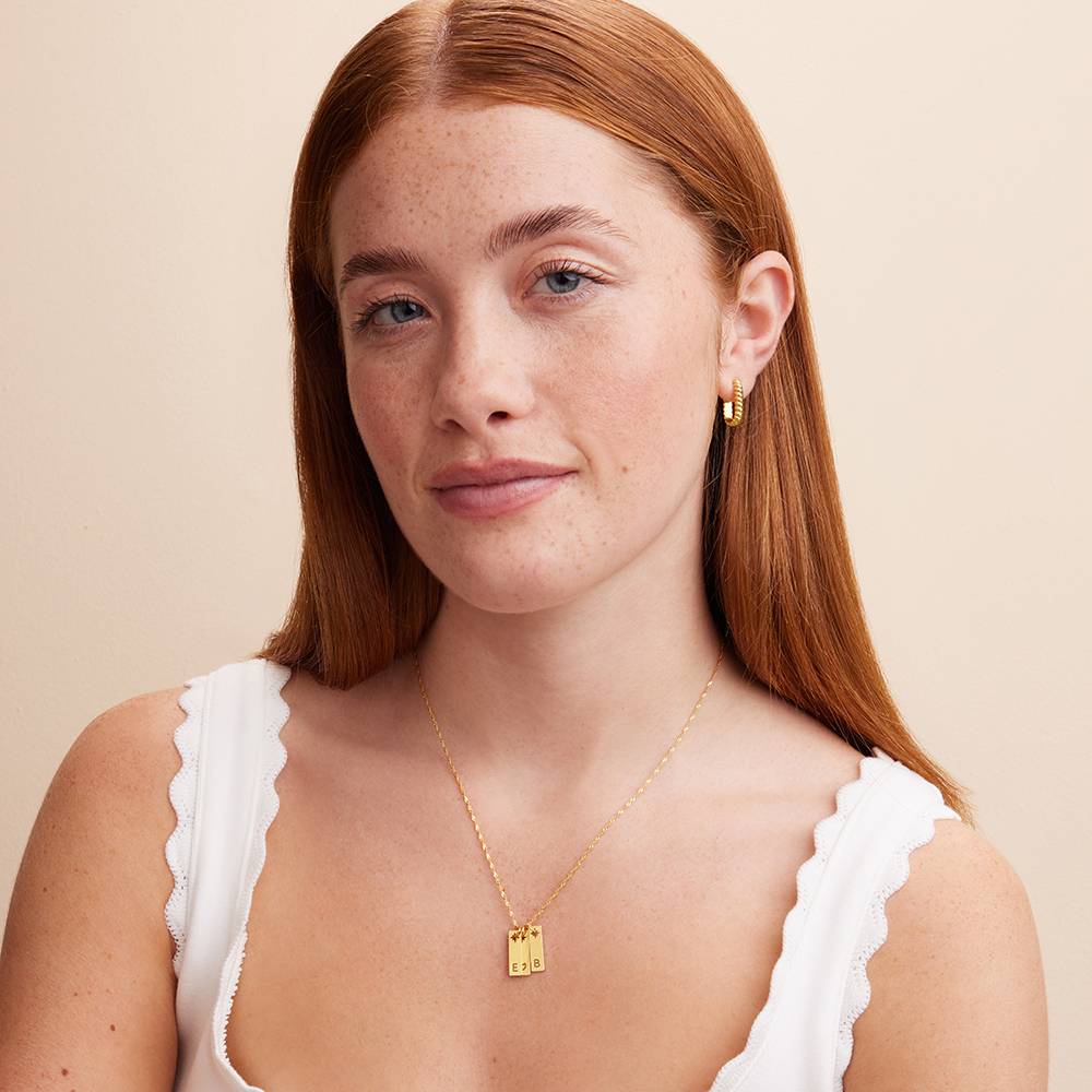 Starlit Initial Pendant Necklace in 18K Gold Vermeil