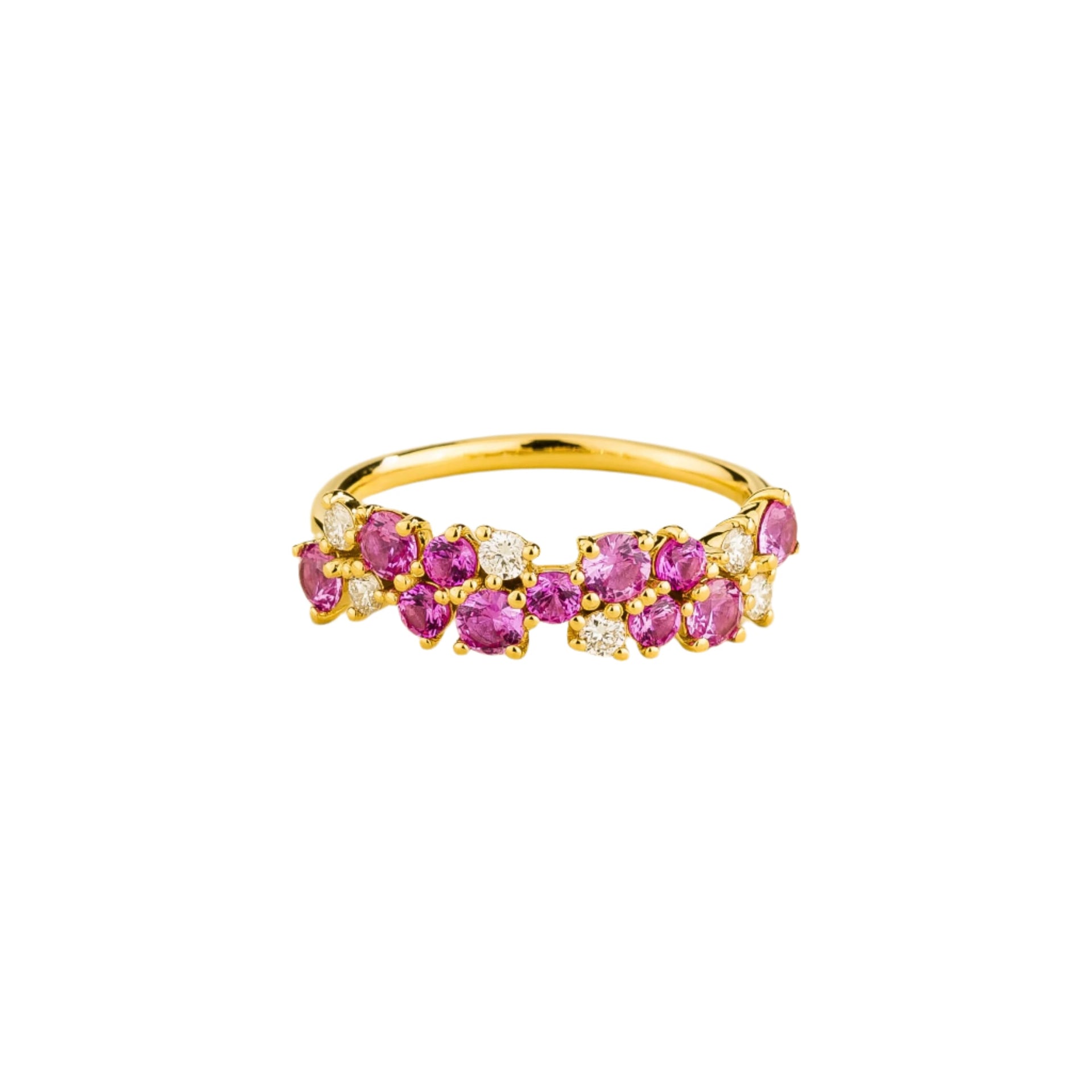 Starry Gold Ring Pink Sapphire & Diamond