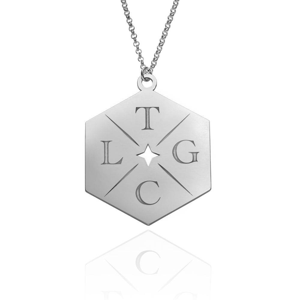 Stars & Back Big Initial Necklace in Sterling Silver - Nicky Hilton Collection