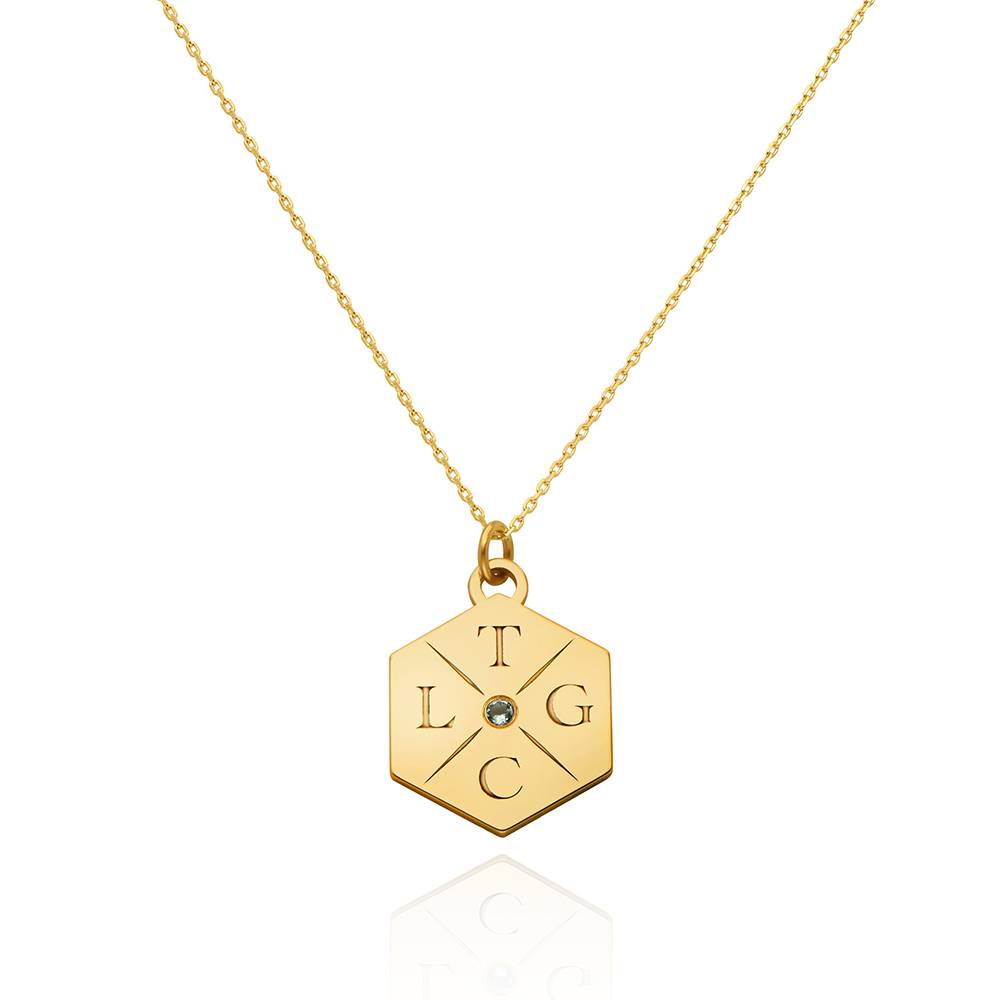 Stars & Back Small Initial Necklace in Yellow Gold - Nicky Hilton Collection