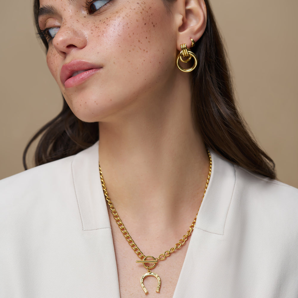 Linear Interlocking Earrings