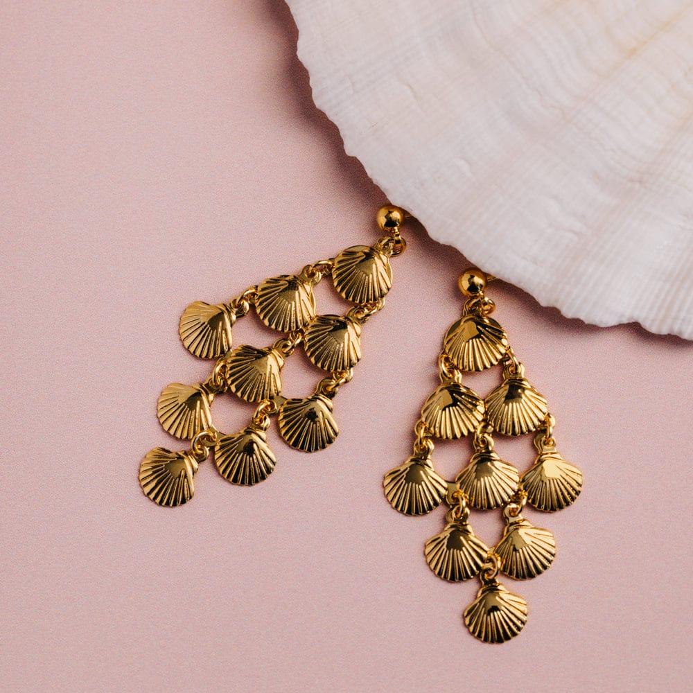 Statement Shell Chandelier Earrings