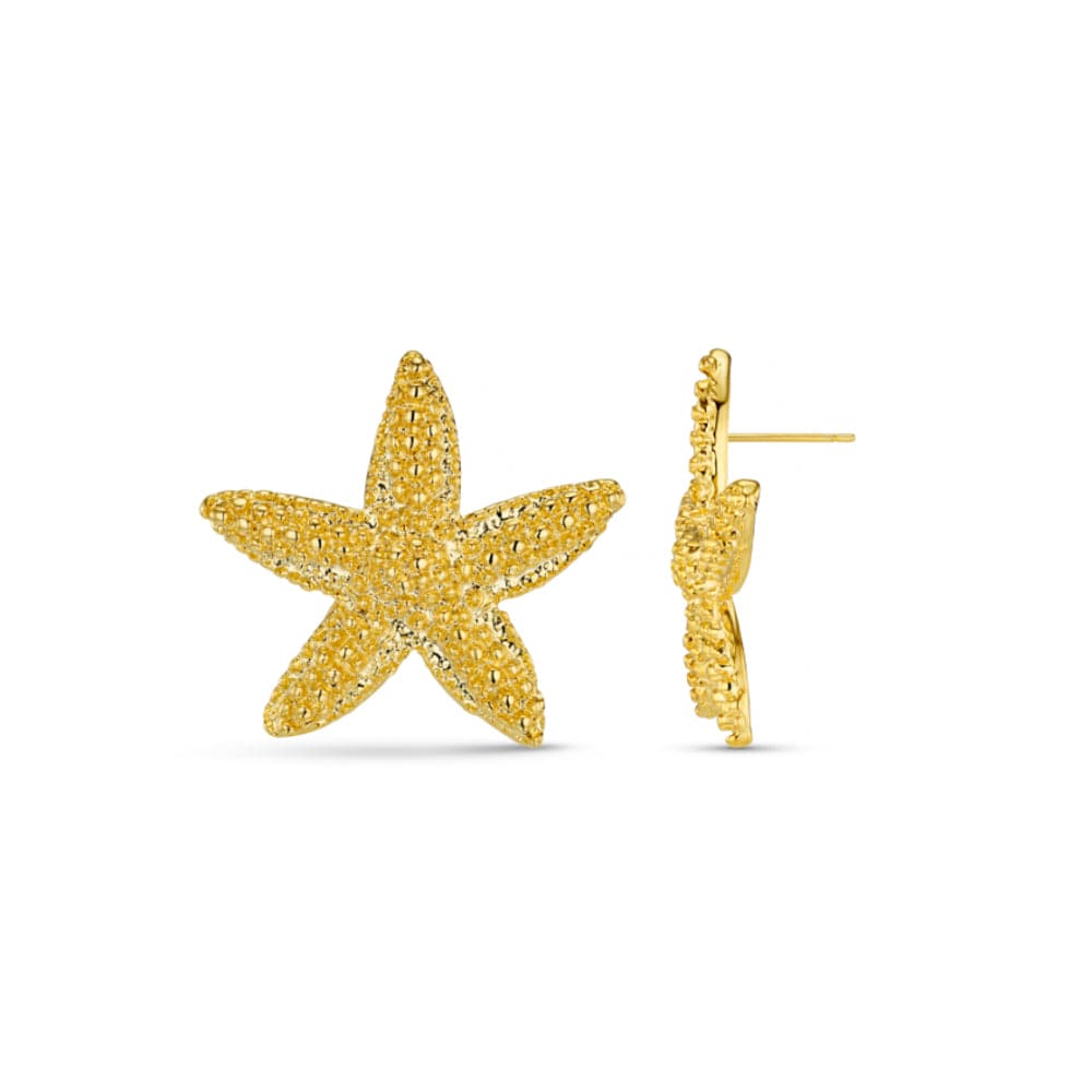 Statement Textured Starfish Stud Earrings