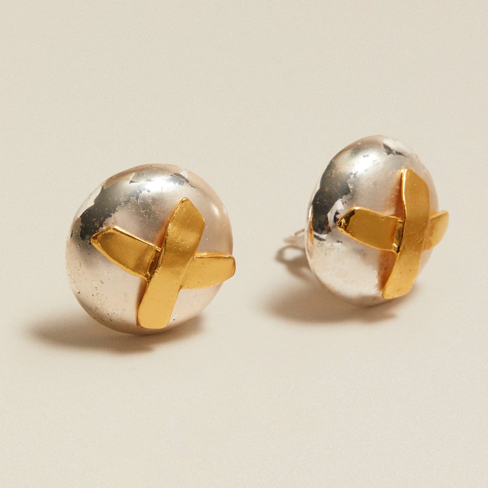 Vintage Statement Mixed Plate Clip-On Earrings