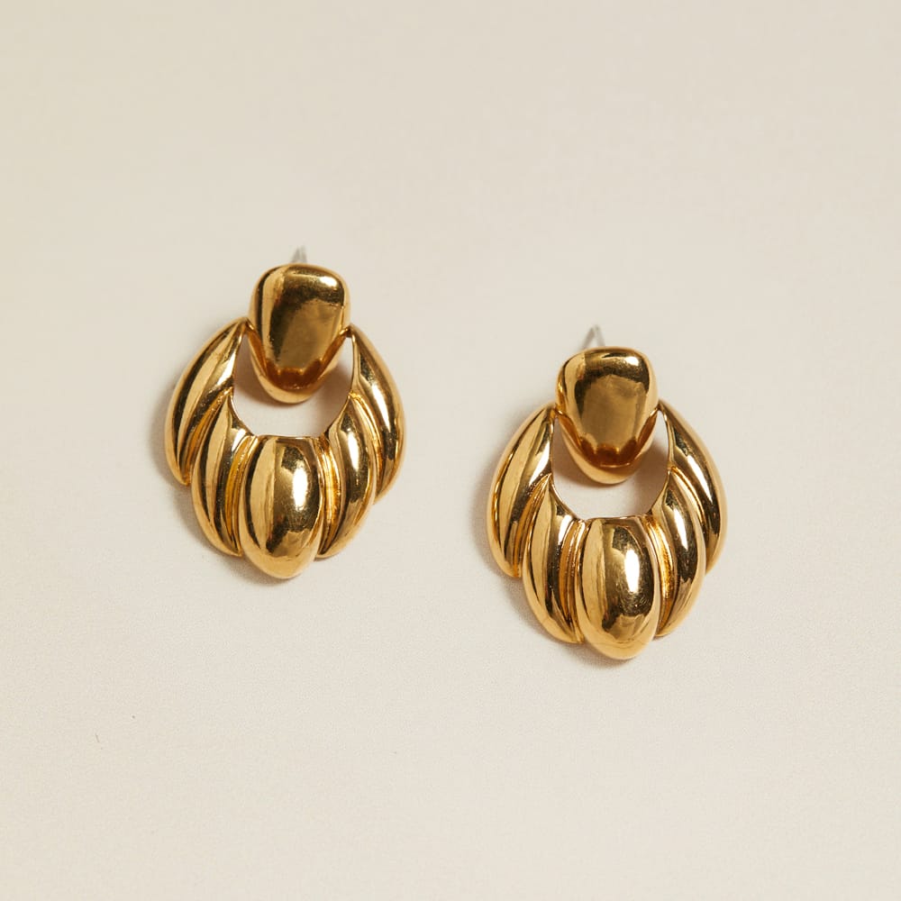 Vintage Teardrop Doorknocker Earrings