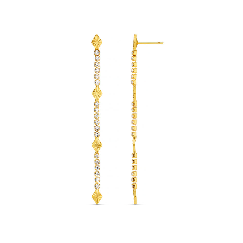 Cupchain & Etched Detail Drop Earrings
