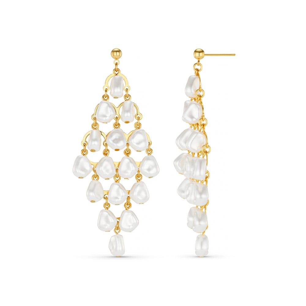 Statement Pearl Chandelier Drop Earrings