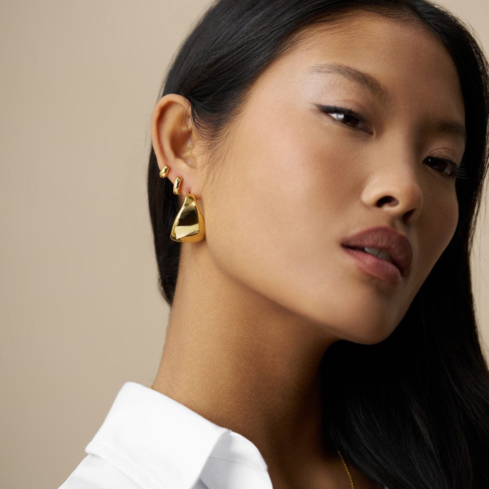 Statement Taper Metal Hoop Earrings
