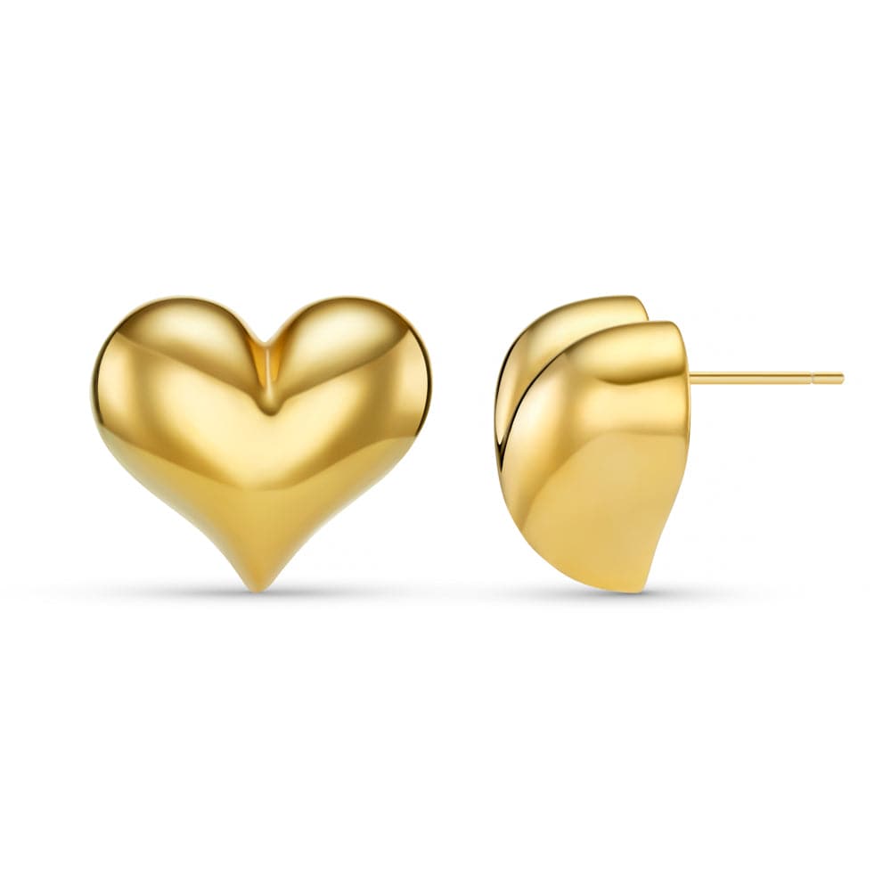 Statement Voluminous Heart Stud Earrings