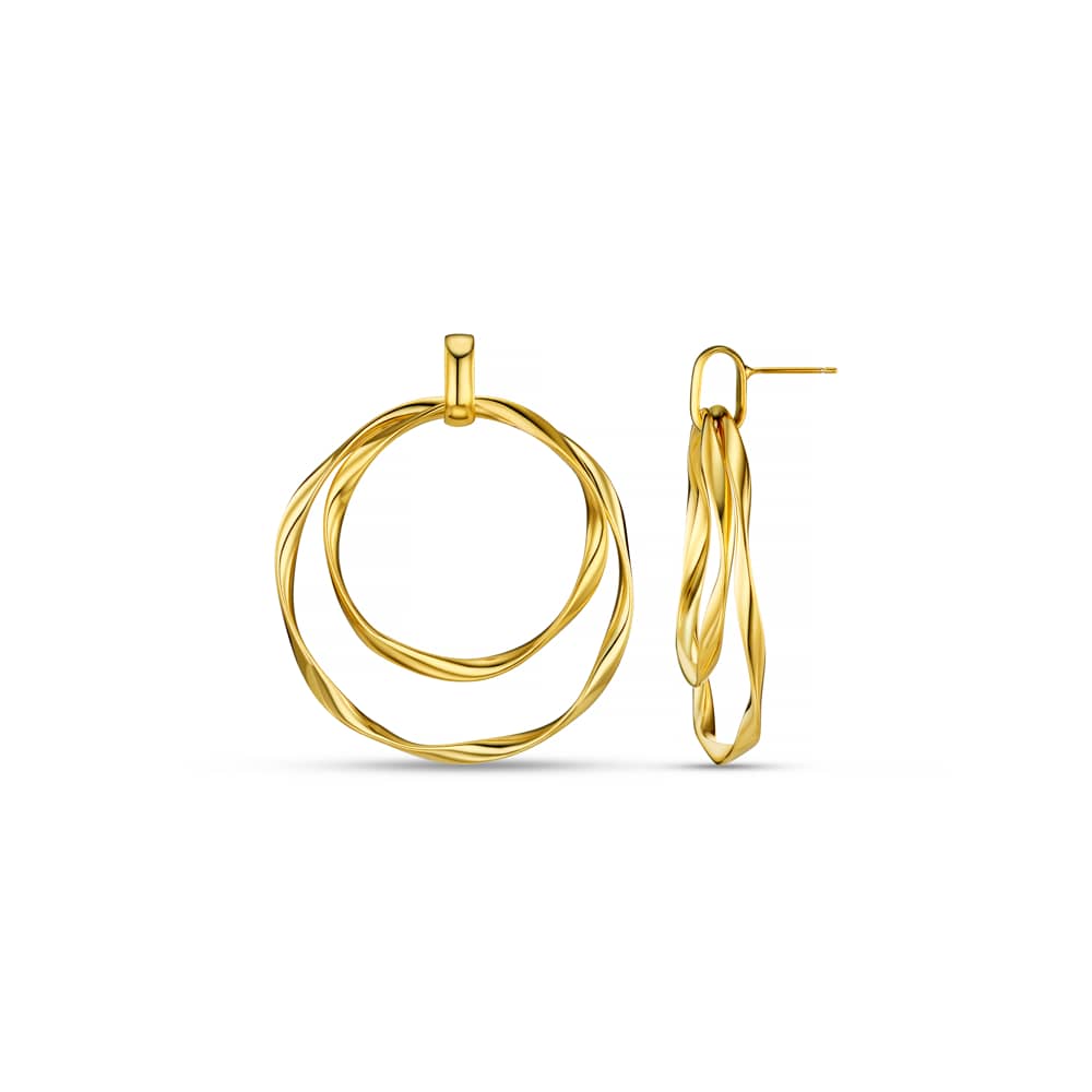 Oversized Ribbon Double Hoop Earrings
