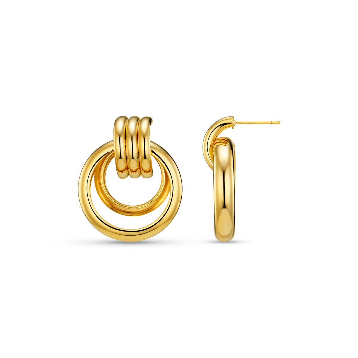 Statement Open Interlocking Hoop Earrings