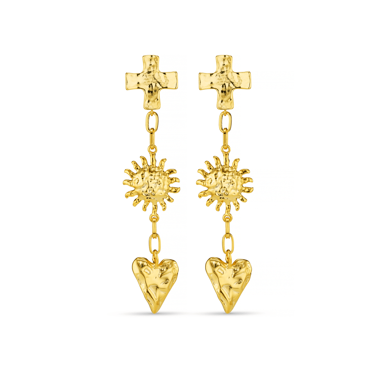 Molten Statement Charm Drop Earrings