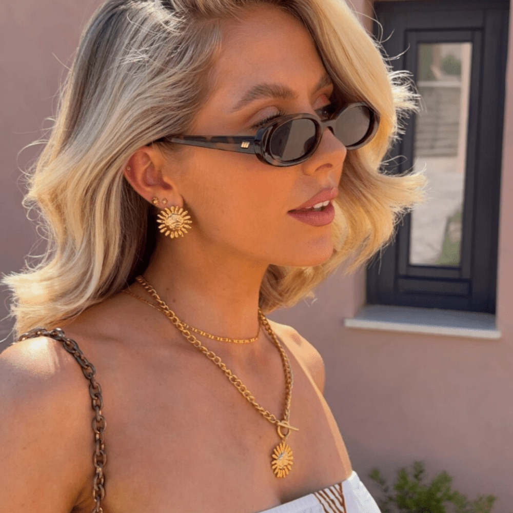 Statement Molten Sun Stud Earrings
