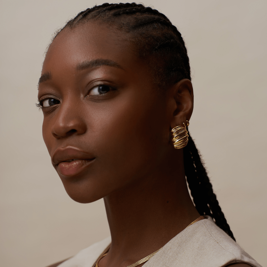 Textured Domed Statement Stud Earrings