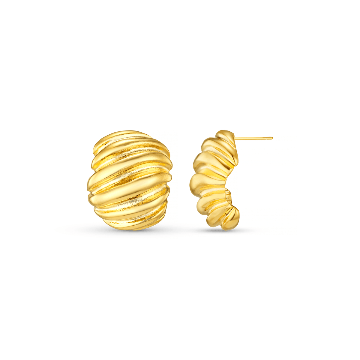 Textured Domed Statement Stud Earrings