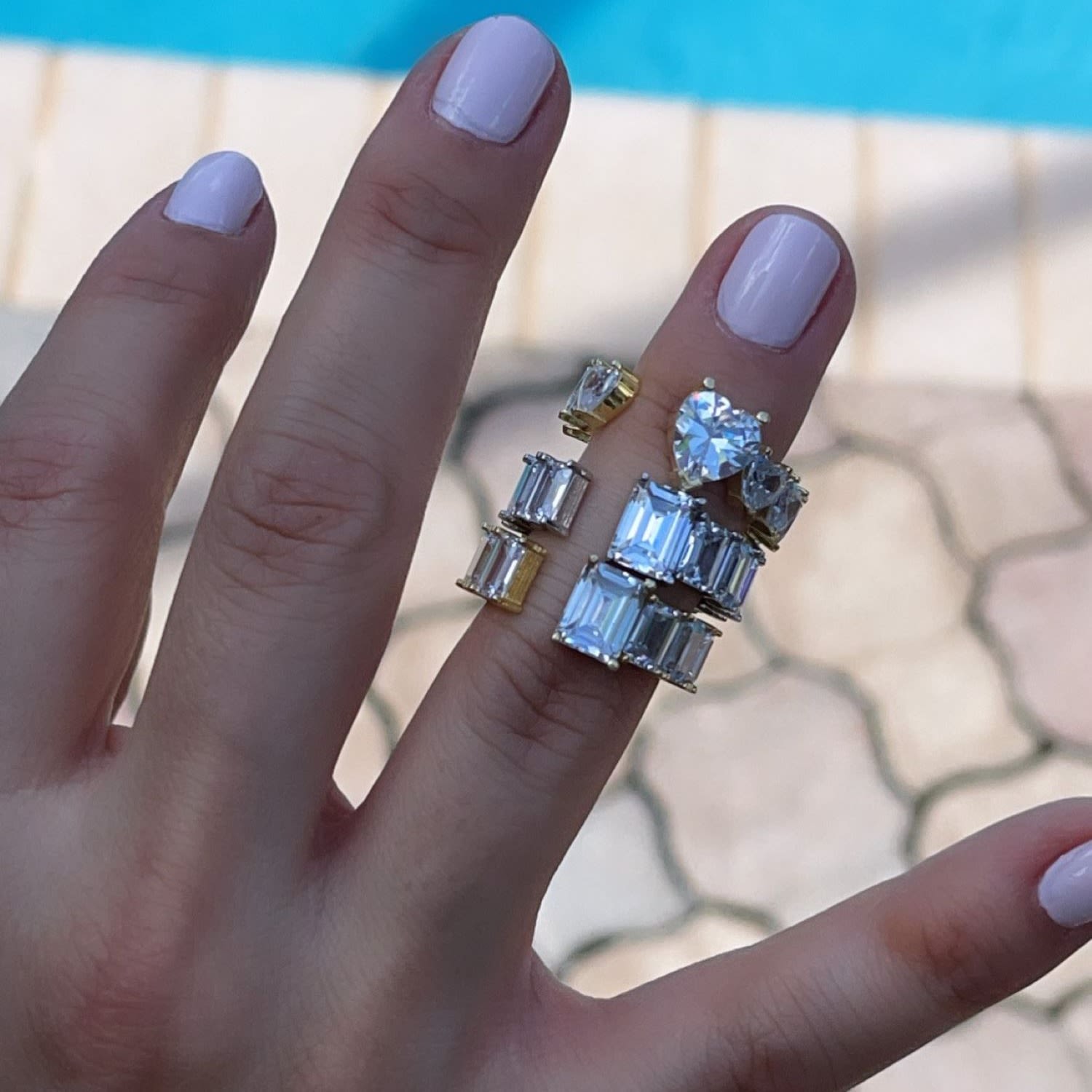 Statement Emerald Band - Silver