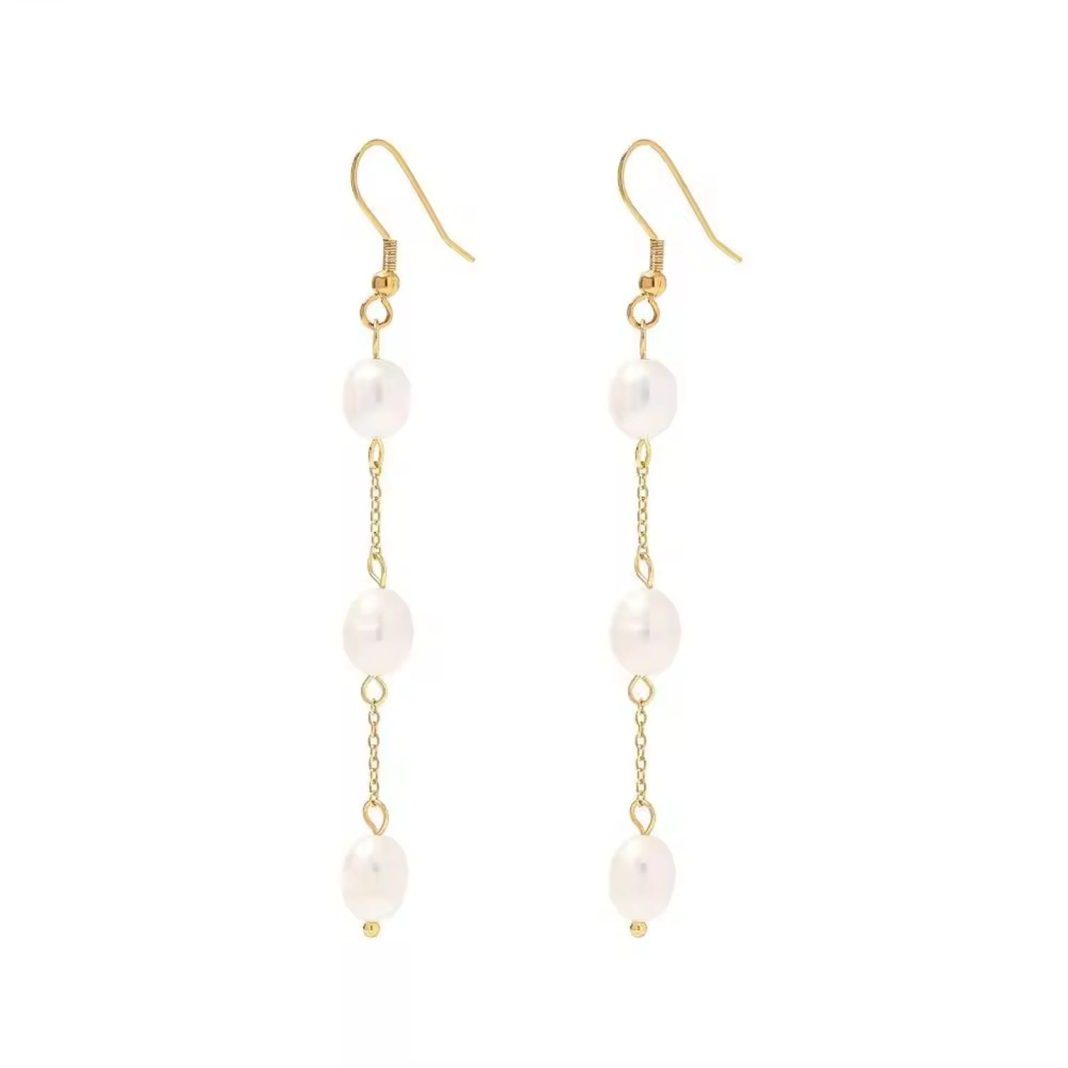 Statement Freshwater Pearl Dangle Drop Bridal Earrings