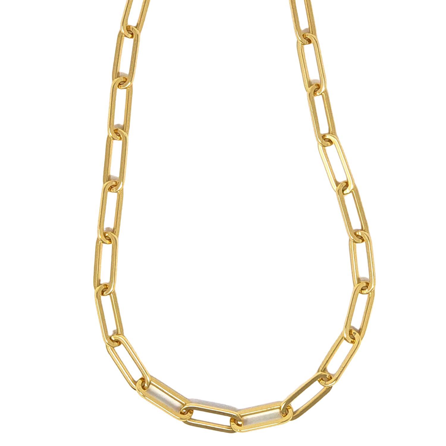 Statement Gold Plated Paperclip Chain Necklace