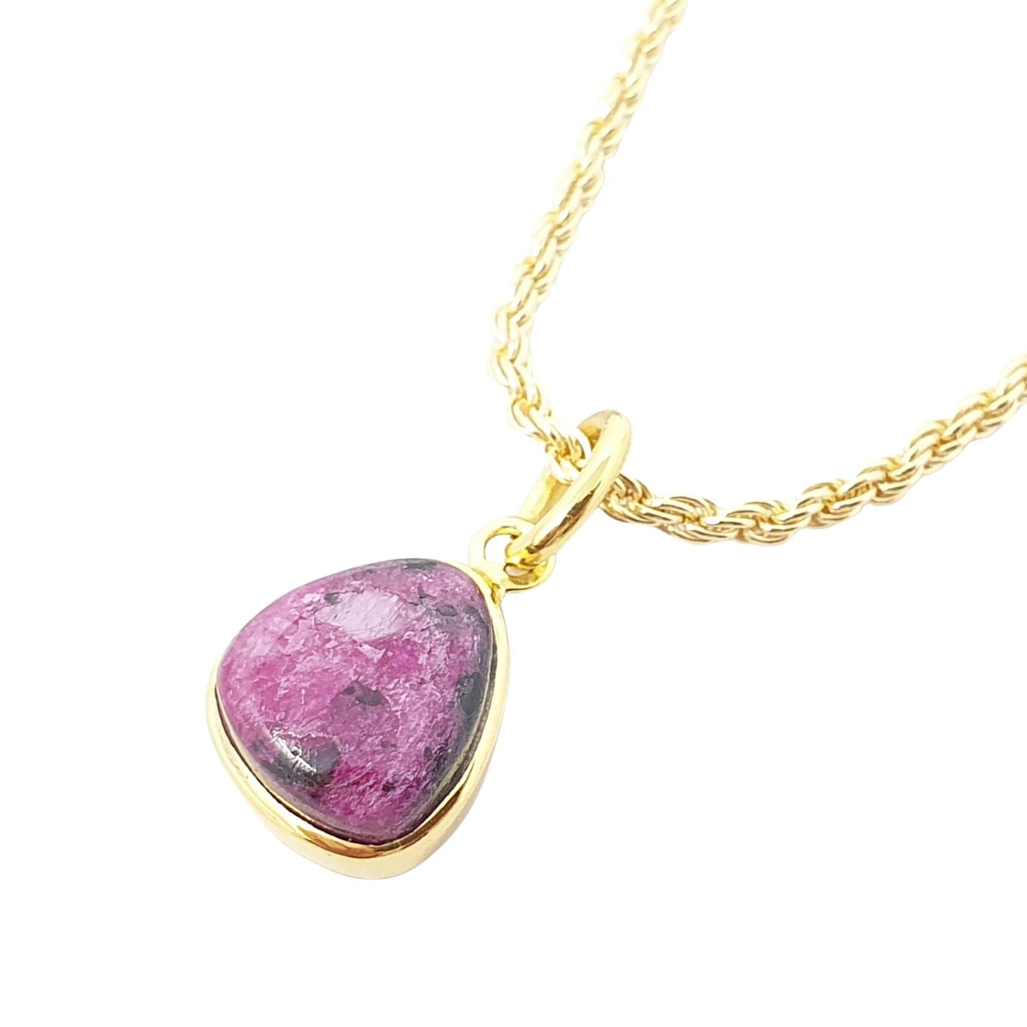 Statement Gold Vermeil Plated Ruby July Birthstone Crystal Rope Necklace