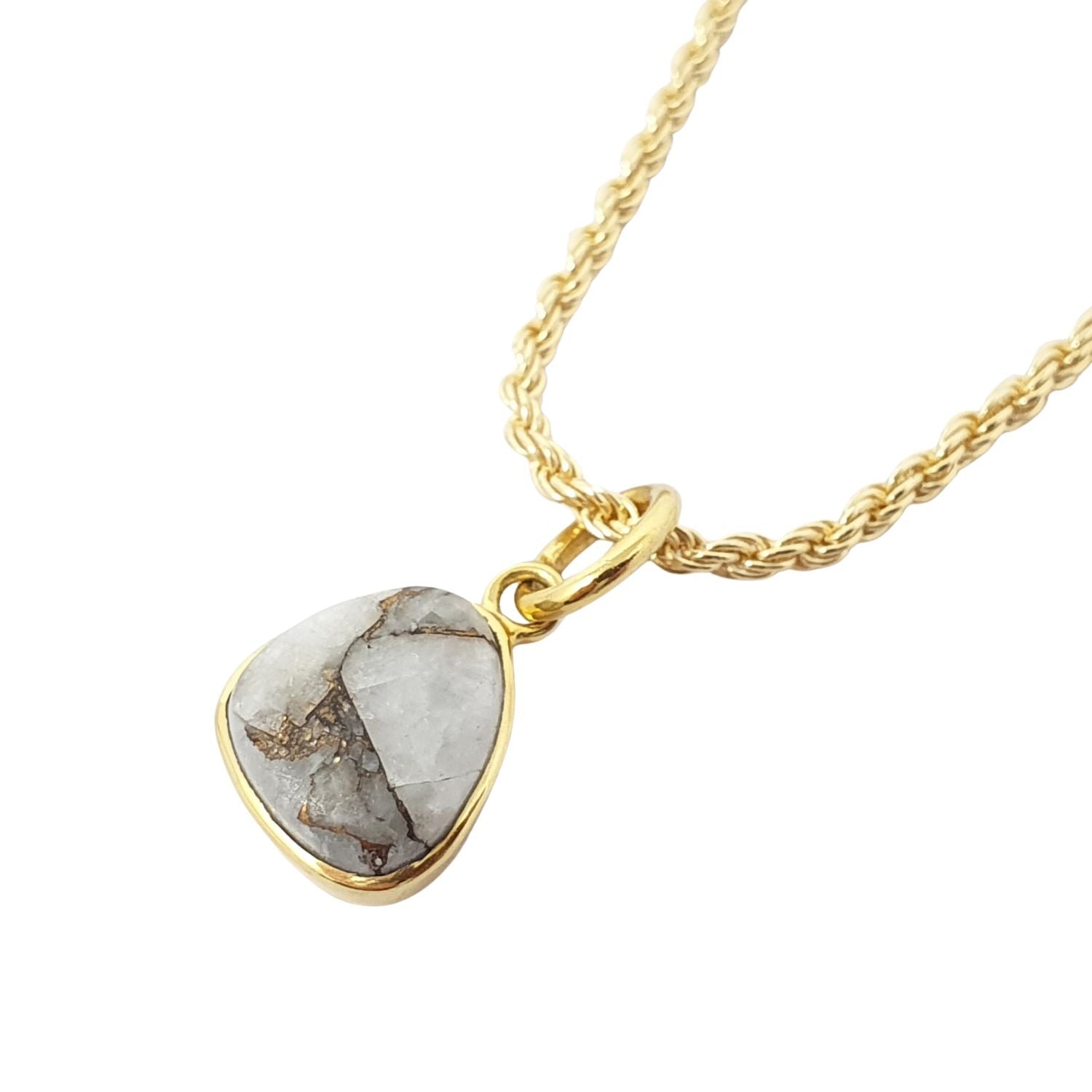 Statement Gold Vermeil Plated Herkimer Diamond April Birthstone Rope Necklace