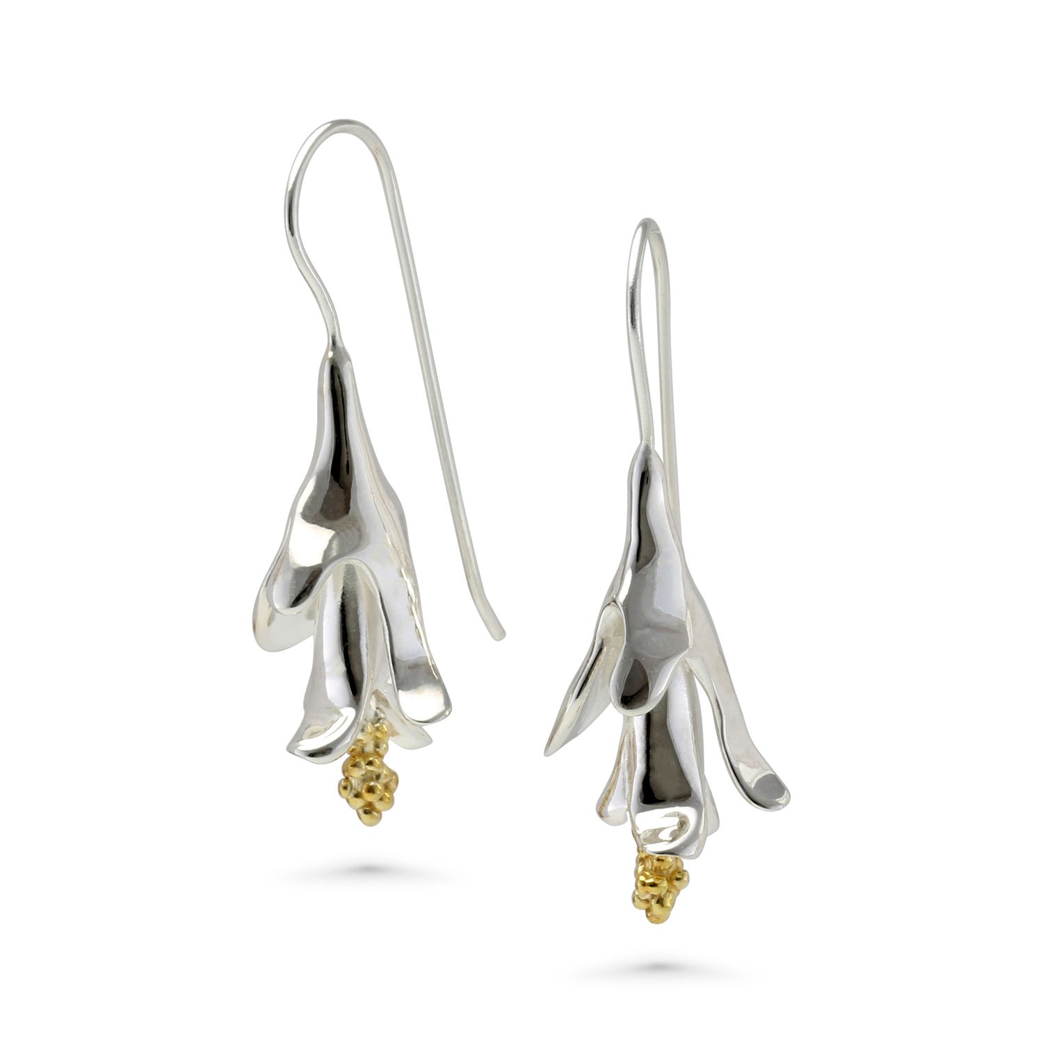 Statement Mixed Metal Contemporary Flower Earrings