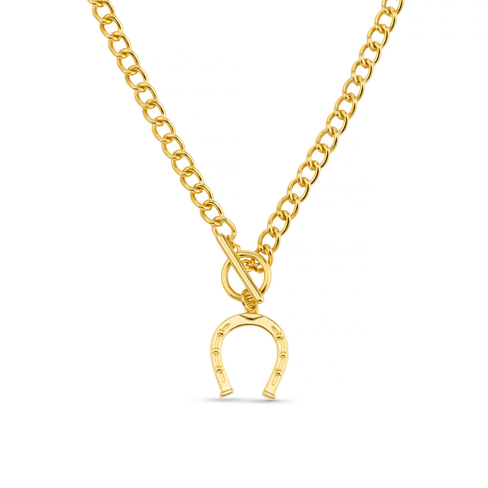 Horseshoe T-Bar Chain Necklace