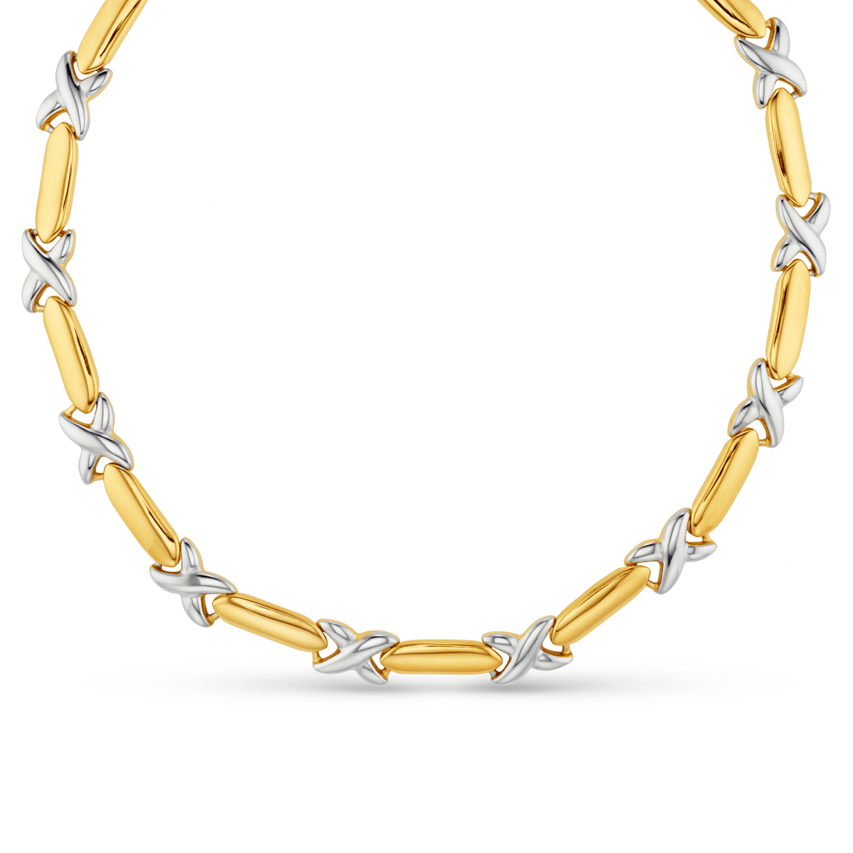 LUXE Statement Mixed Plate Cross Necklace