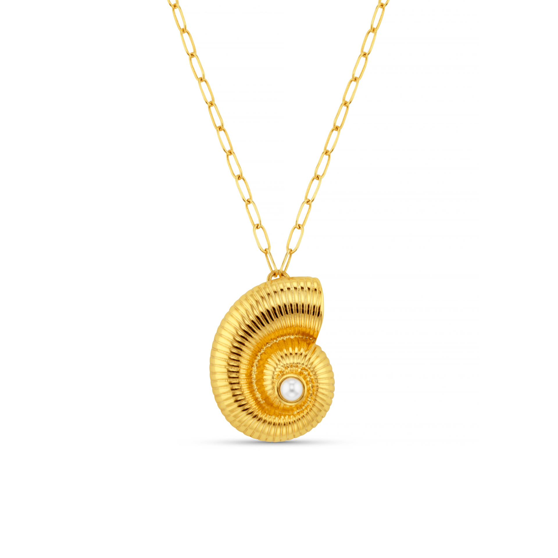 Textured Ammonite Statement Necklace
