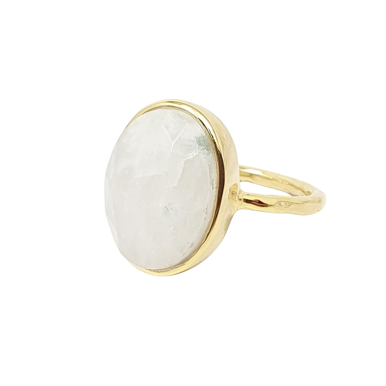 Statement Rainbow Moonstone June Birthstone Gemstone Ring