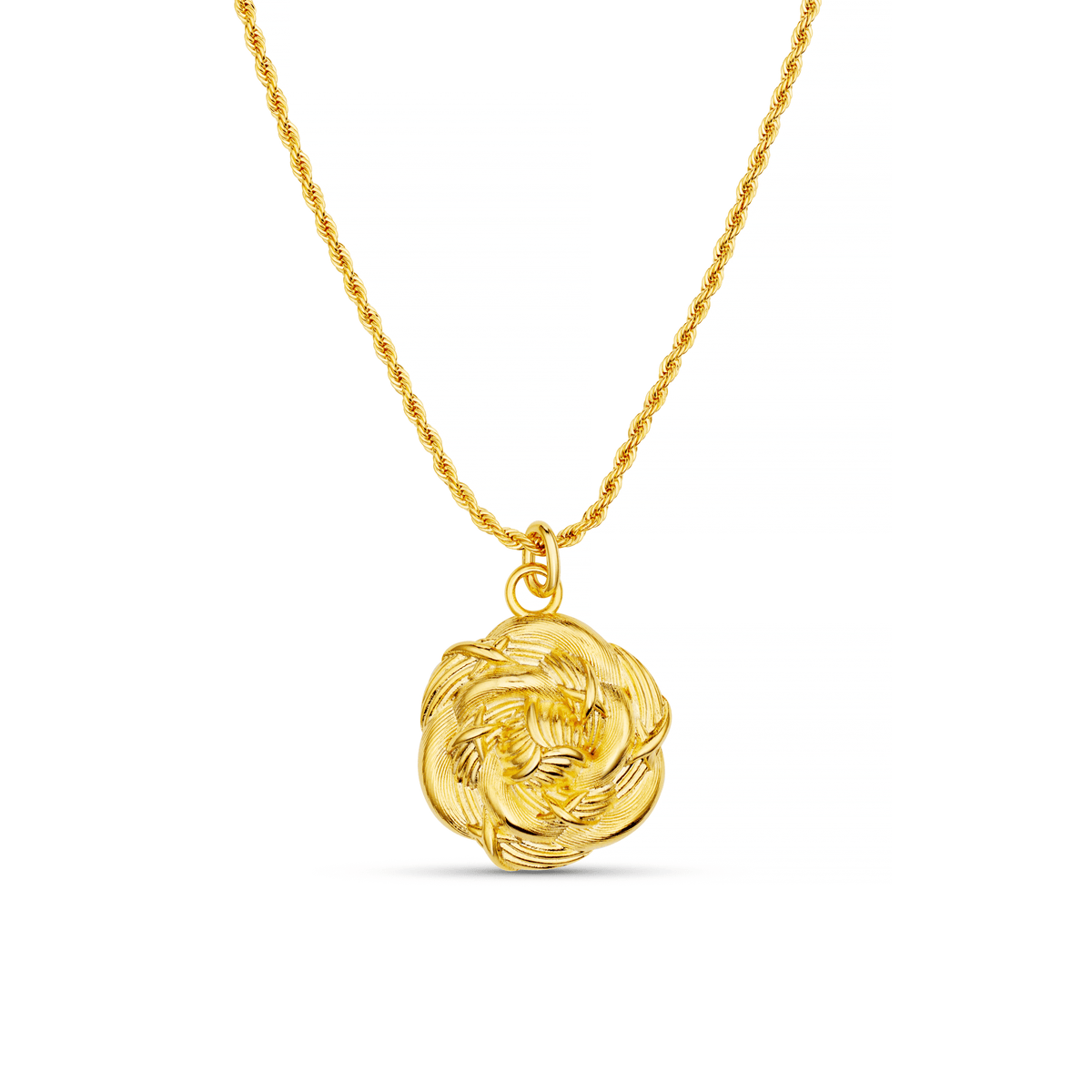 Statement Rosette & Rope Chain Necklace