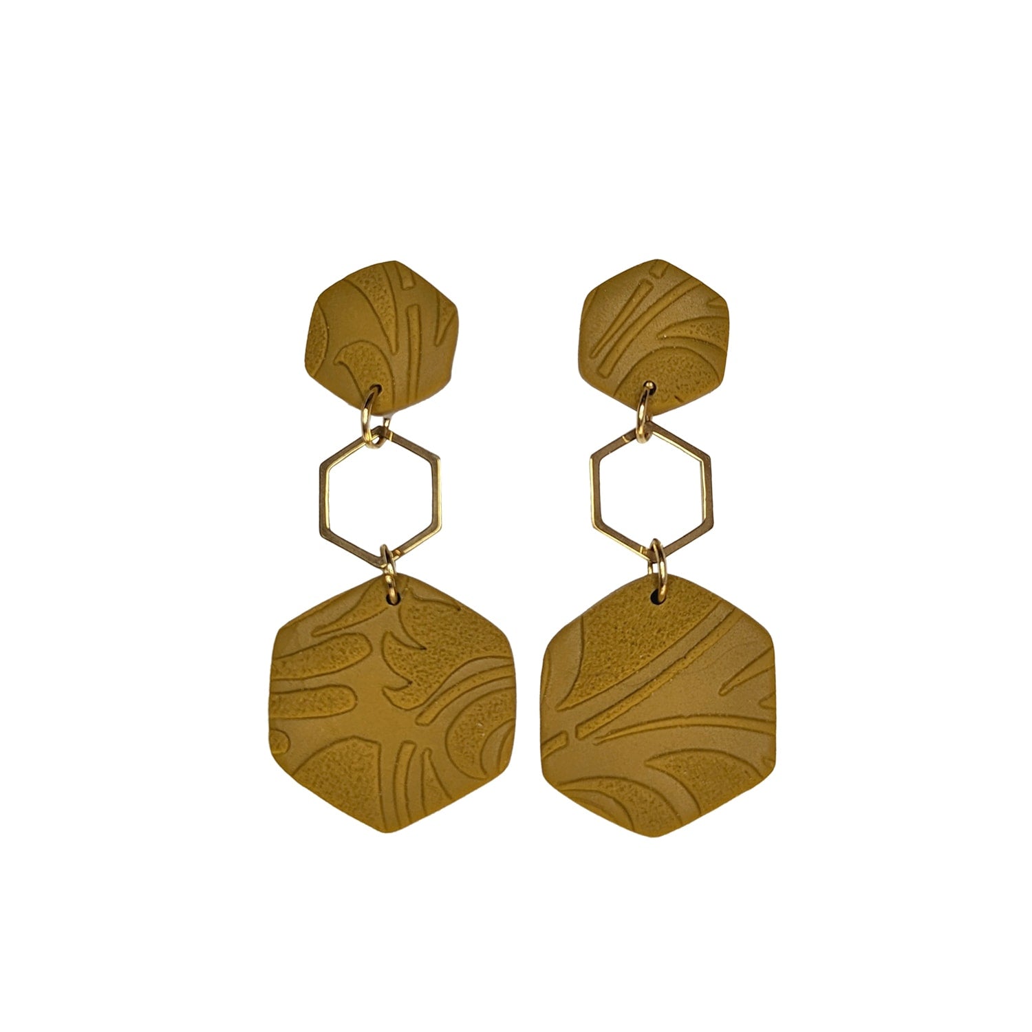 Stella Yellow Hexagon Dangle Earrings