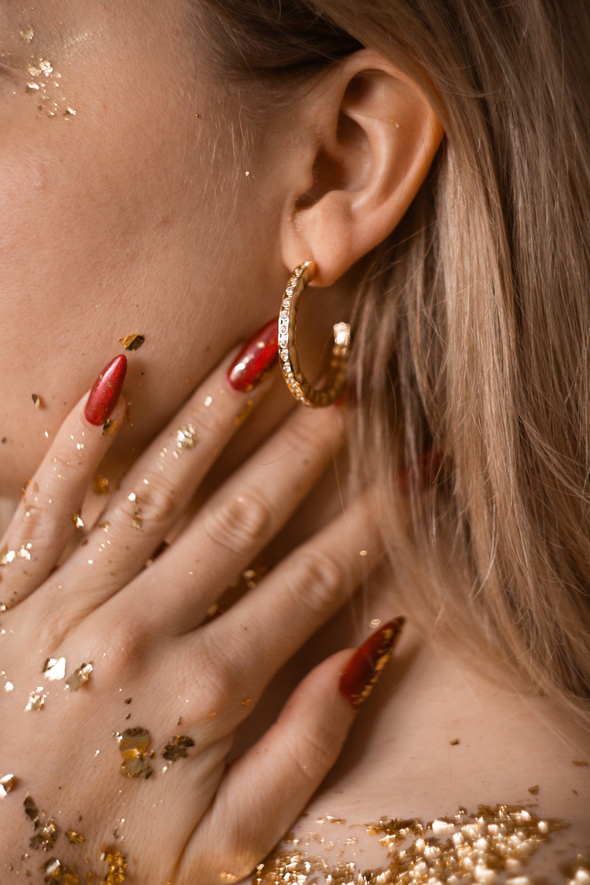 Stella Gold Molten Clear Zirconia Hoop Earrings