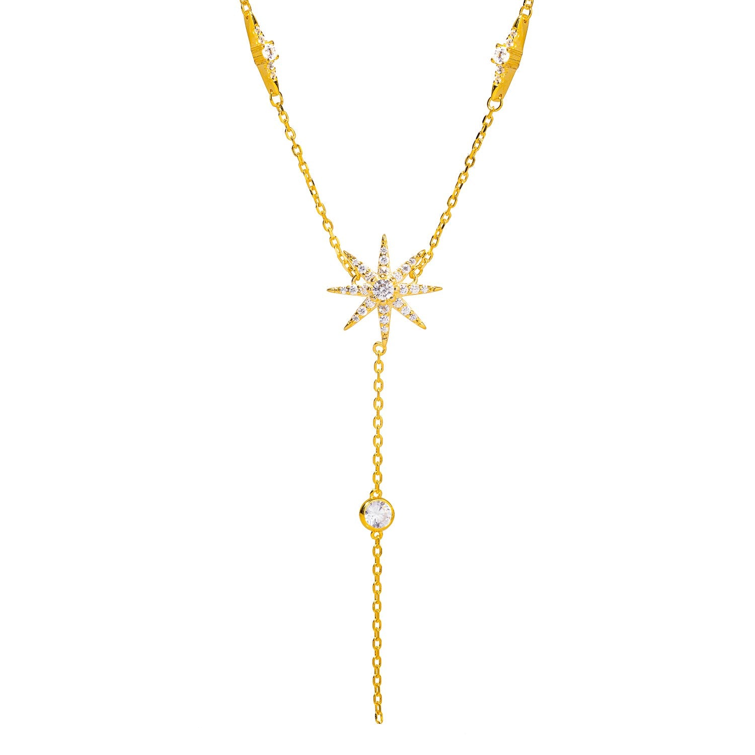 Stellar Radiance Gold & Diamond Necklace - Gold