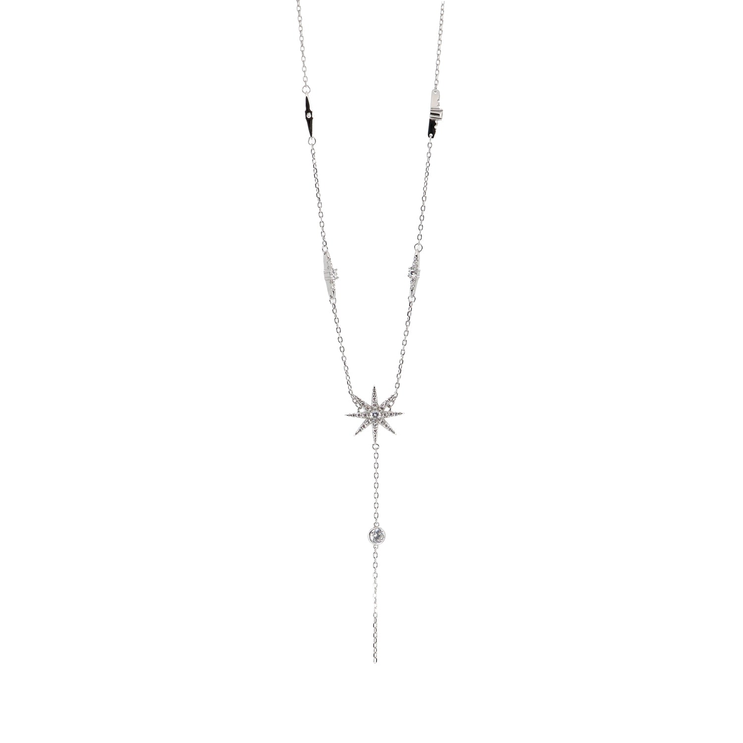 Stellar Radiance Sterling Silver & Diamond Necklace - Silver