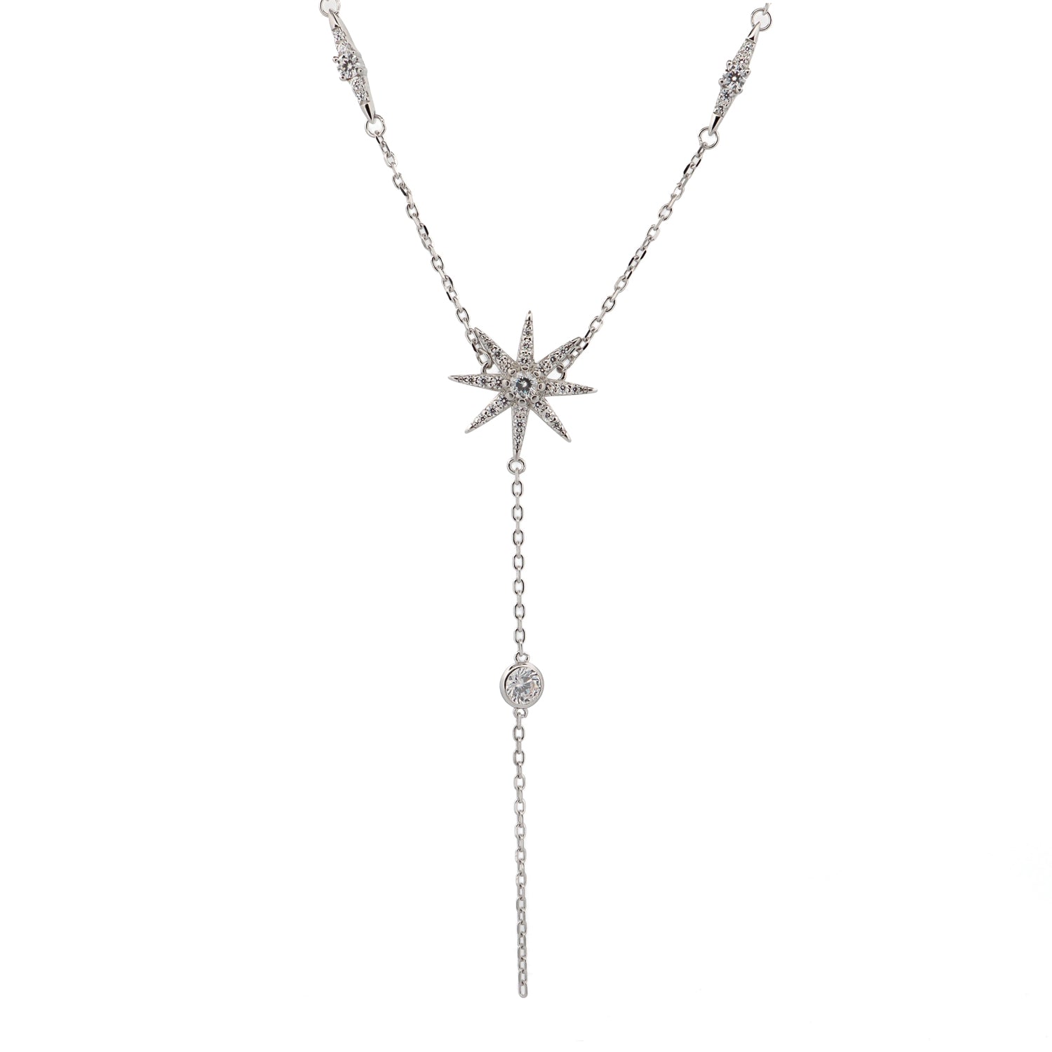 Stellar Radiance Sterling Silver Diamond Necklace