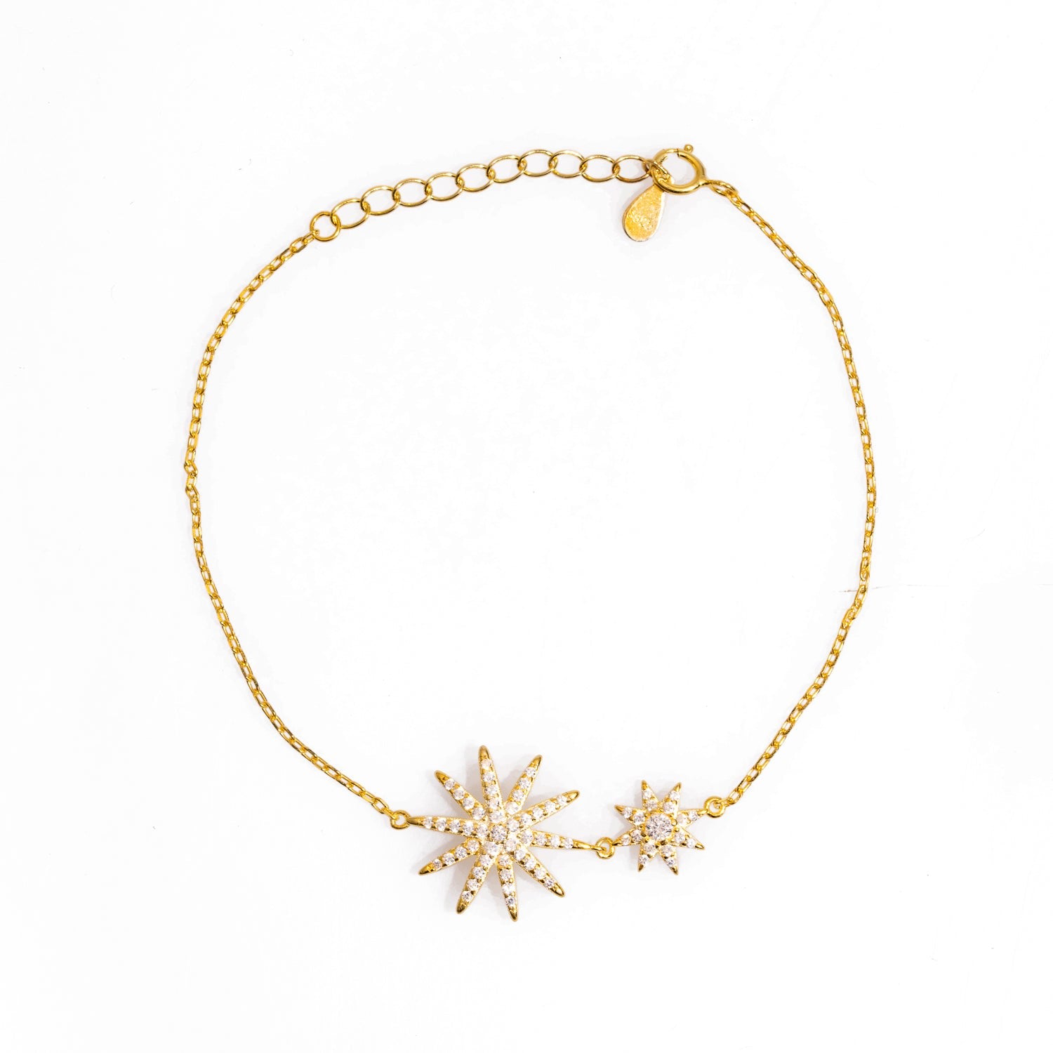 Stellar Star Gold & Diamond Chain Bracelet - Gold