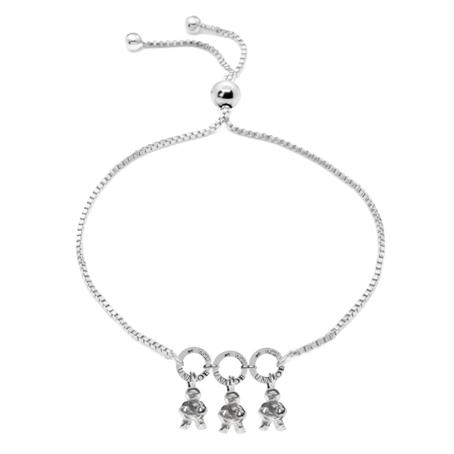 Adjustable Silver Mom Bracelet With Three Baby Charms, Perfect Gift For Moms And Families
