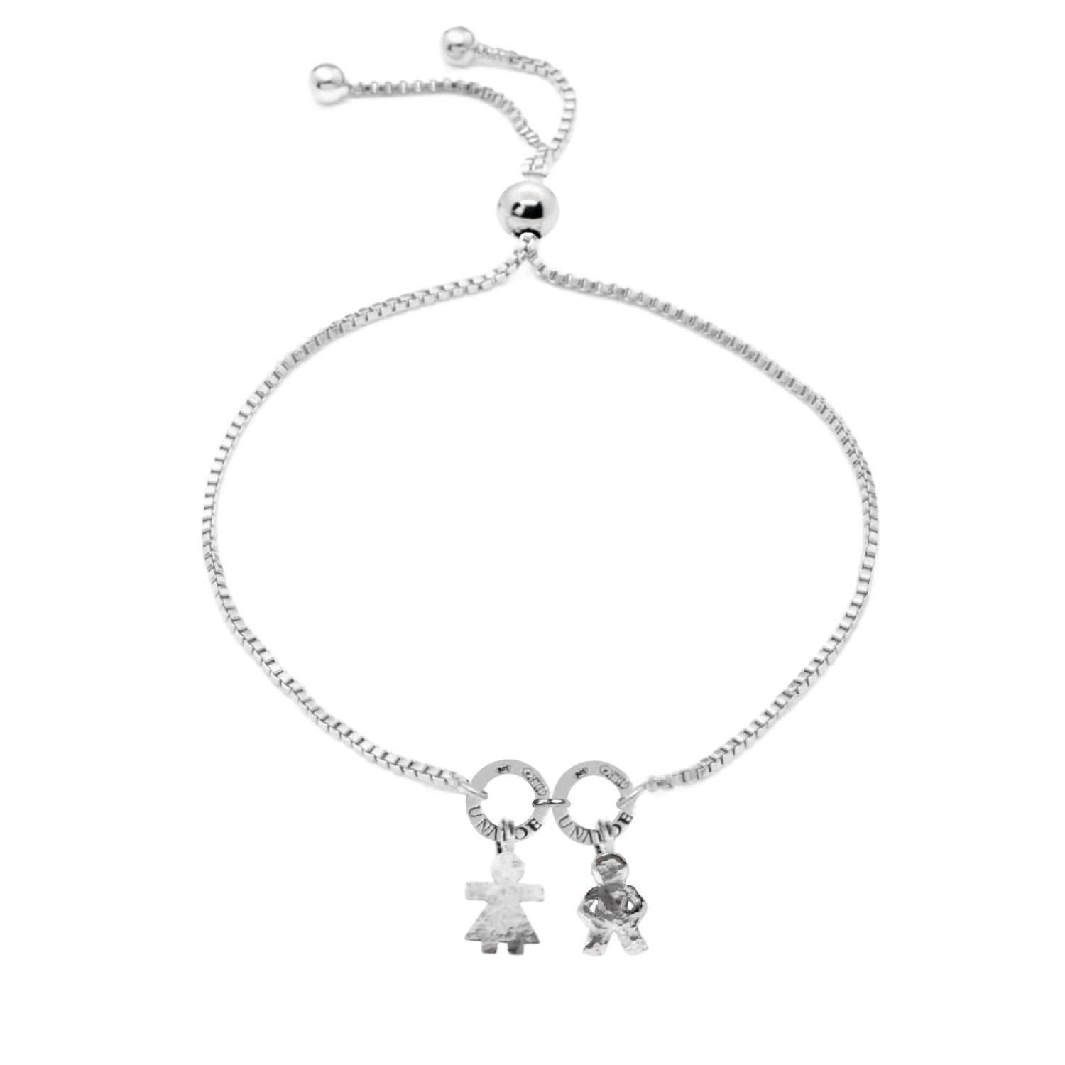 Stering Silver Bracelet With Two Baby Charms