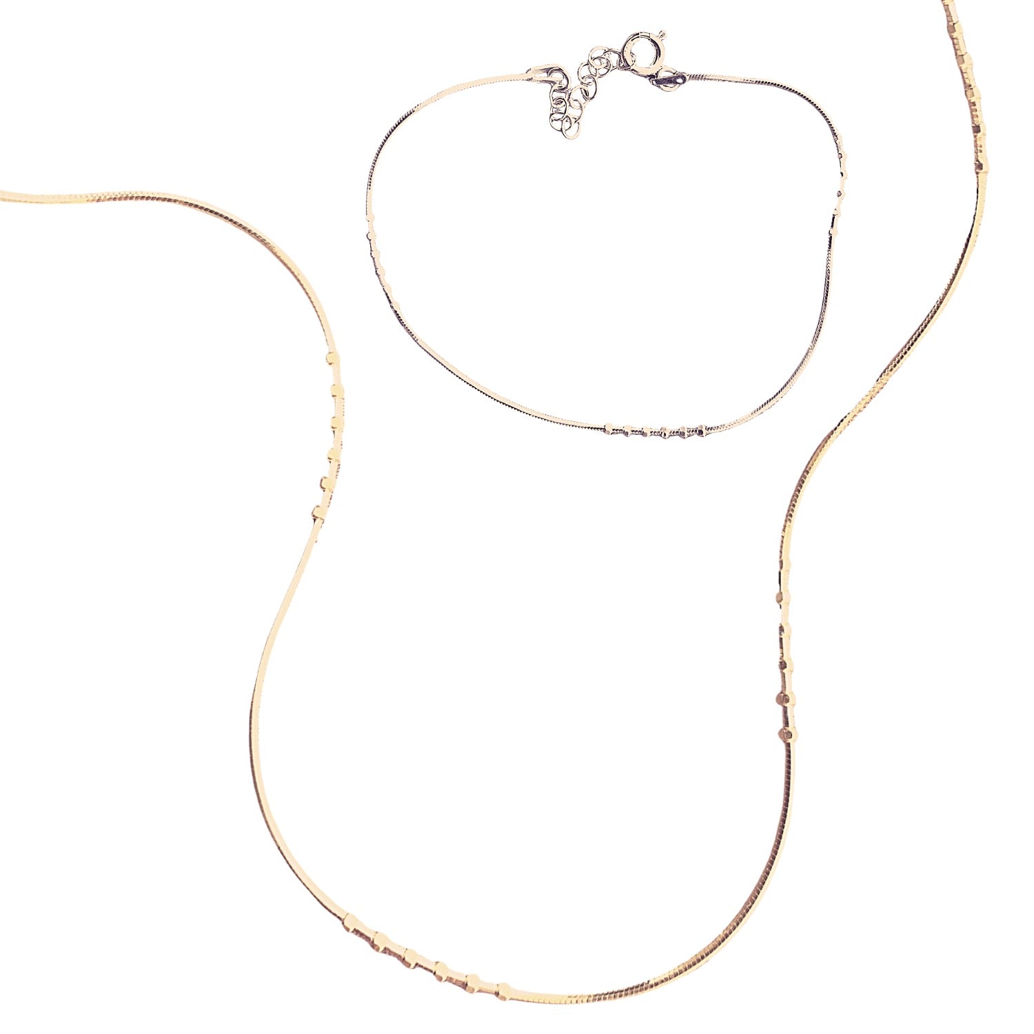 Sterling Silver Bracelet Necklace Set