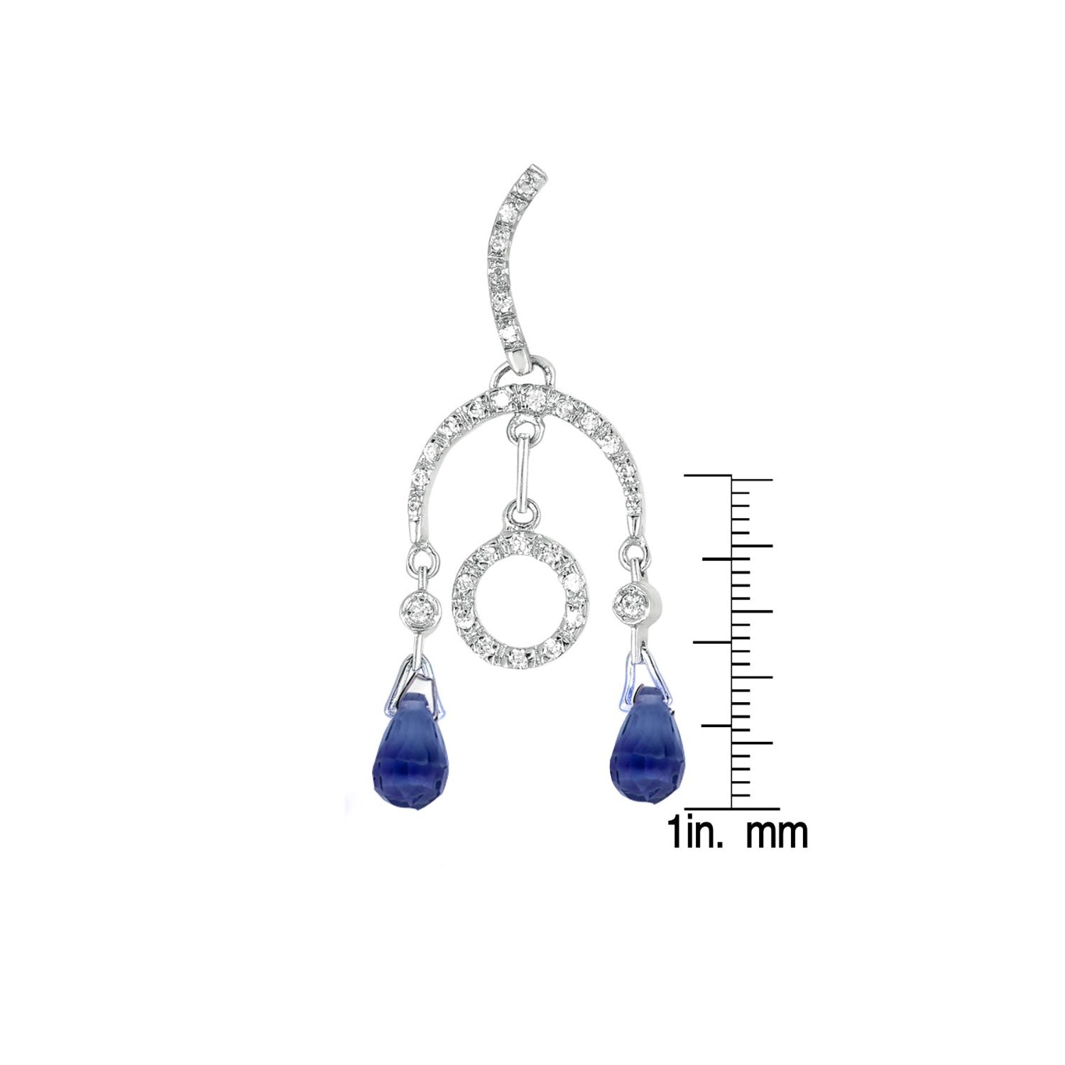 Sterling Sapphire Cubic Zirconia Drop Earrings